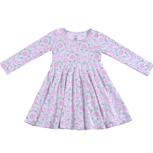 Rosy Harvest Twirl Dress
