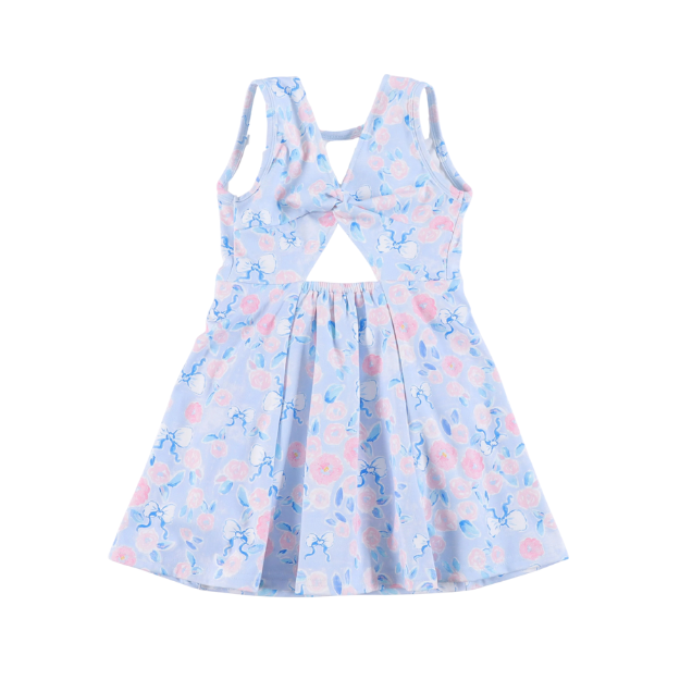 Blue Floral Athletic Dress