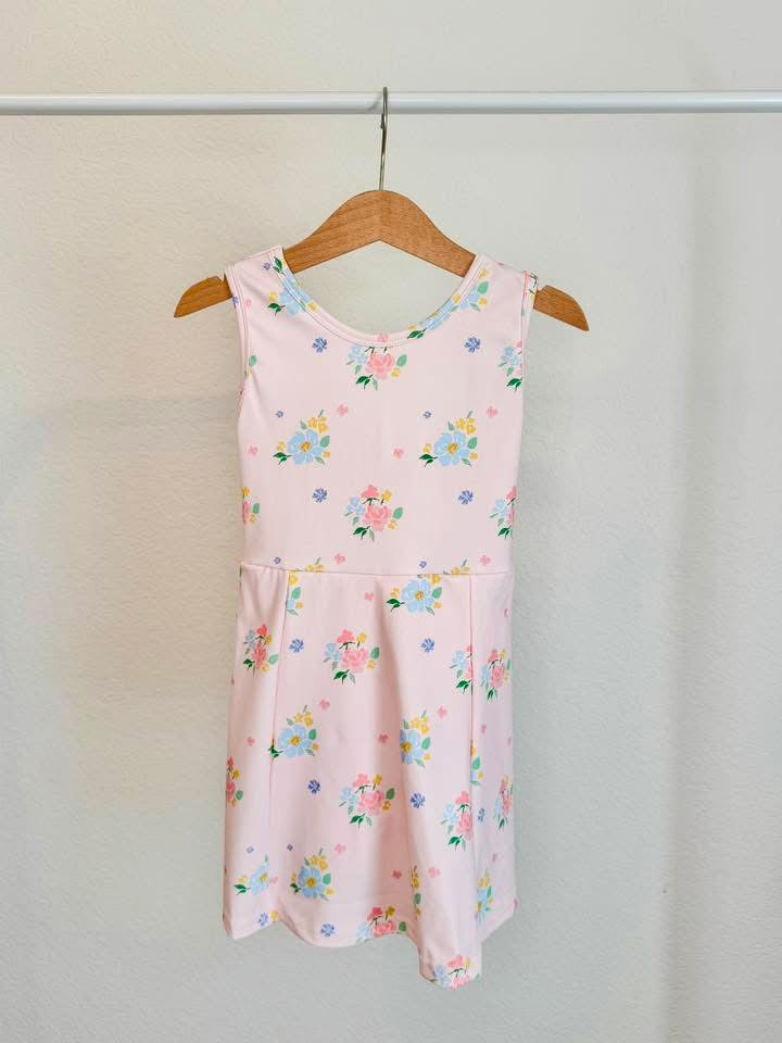 Blush Floral Athletic Dress