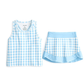 Blue Gingham Skort Set