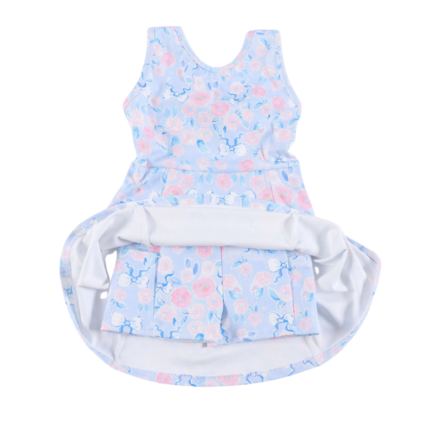 Blue Floral Athletic Dress
