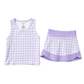 Light Purple Gingham Skort Set