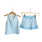 Blue Gingham Skort Set
