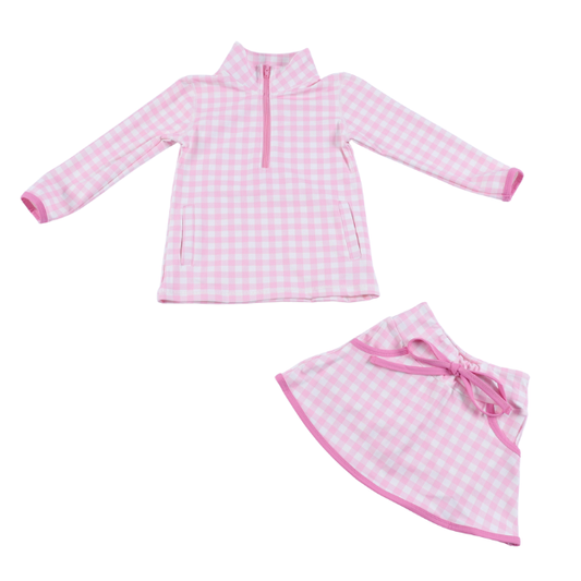 Pink Gingham Athletic Set