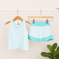 Teal Gingham Skort Set