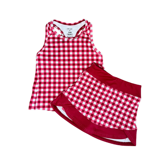 Red Gingham Skort Set