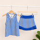 Royal Blue Gingham Skort Set