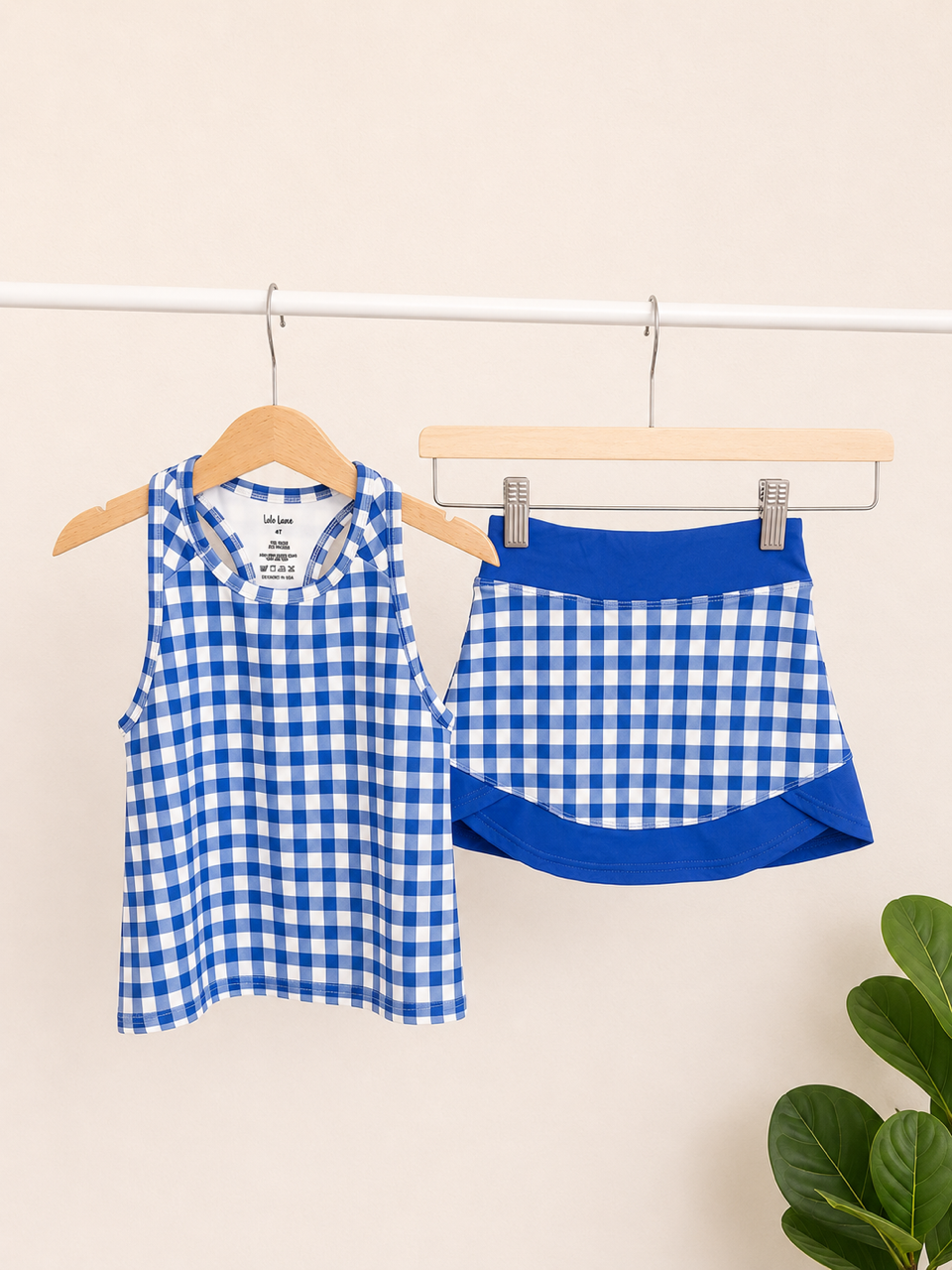 Royal Blue Gingham Skort Set