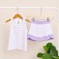 Light Purple Gingham Skort Set