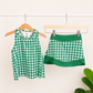 Green Gingham Skort Set