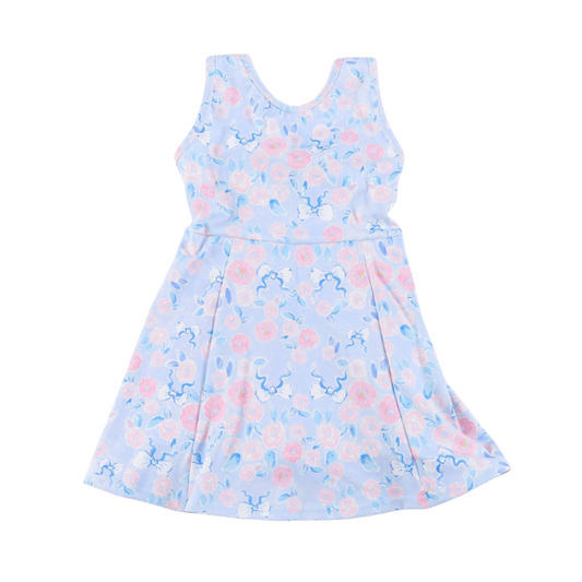 Blue Floral Athletic Dress
