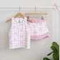 Blue Bows Gingham Skort Set