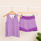Purple Gingham Skort Set