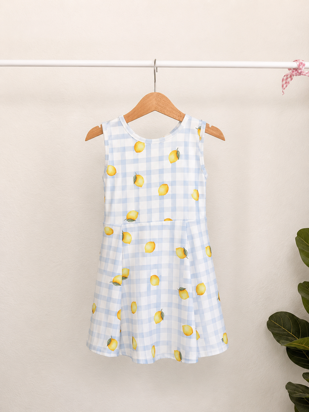 Lemon Gingham Athletic Dress