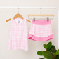 Pink Gingham Skort Set