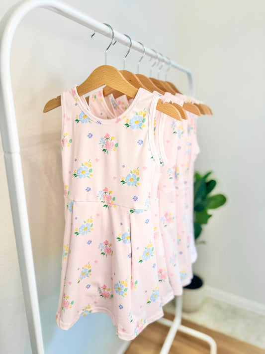 Blush Floral Athletic Dress