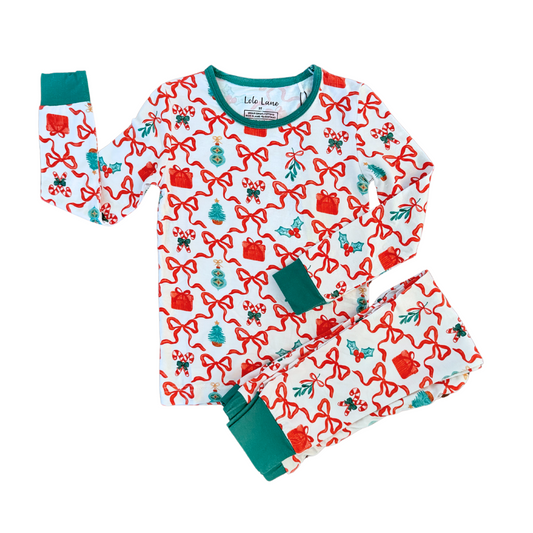 Christmas Bows Pajama Set